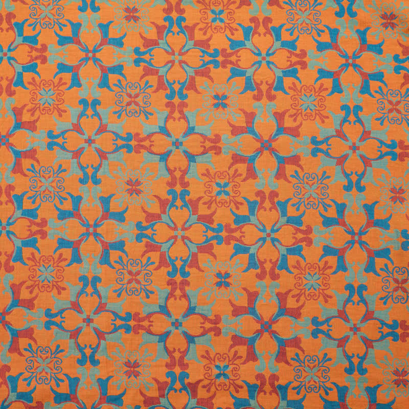 Floral Medallion Cotton Jacquard Fabric