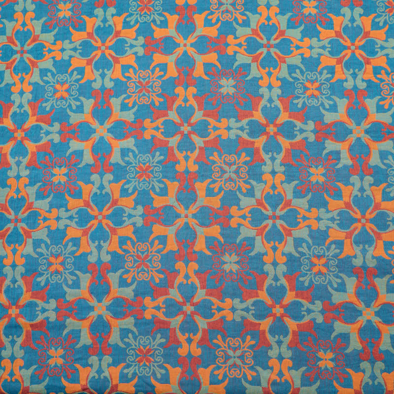 Floral Medallion Cotton Jacquard Fabric