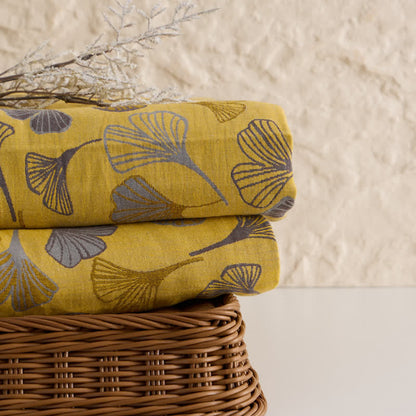 Large Ginkgo Leaf Cotton Jacquard Fabric