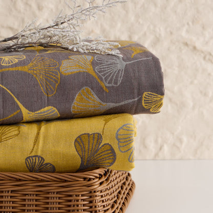 Large Ginkgo Leaf Cotton Jacquard Fabric