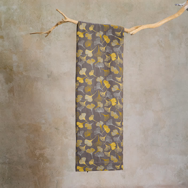 Large Ginkgo Leaf Cotton Jacquard Fabric