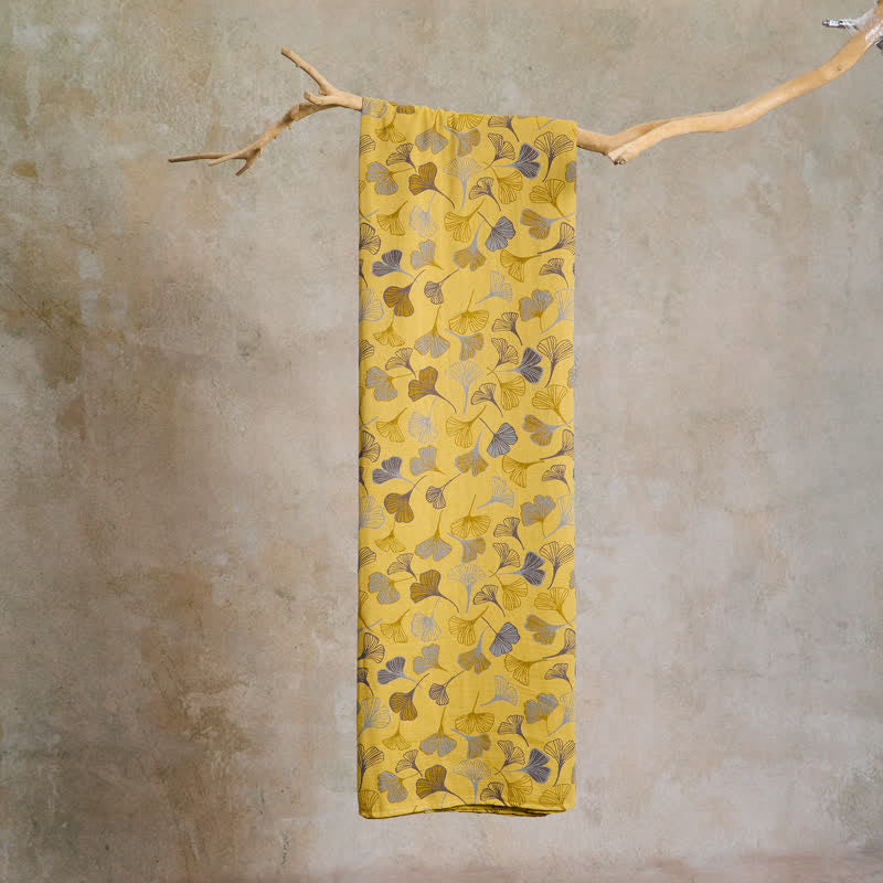 Large Ginkgo Leaf Cotton Jacquard Fabric