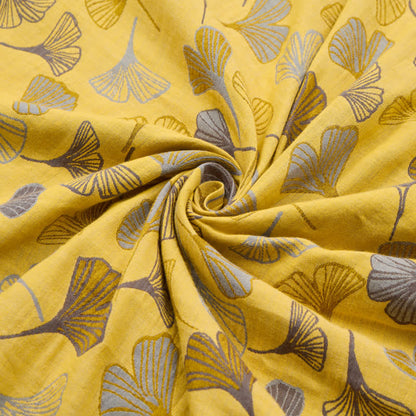 Large Ginkgo Leaf Cotton Jacquard Fabric