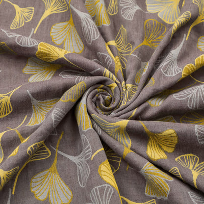 Large Ginkgo Leaf Cotton Jacquard Fabric