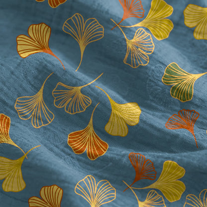 Ginkgo Leaf Tie Strap Lounge Nightgown