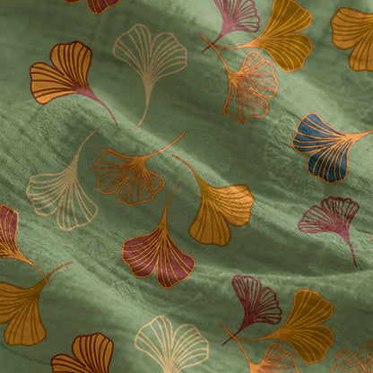 Ginkgo Leaf Tie Strap Lounge NightDress