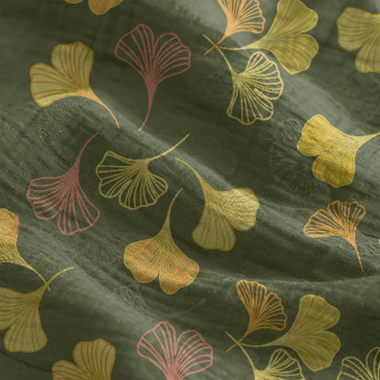Ginkgo Leaf Tie Strap Lounge Nightgown