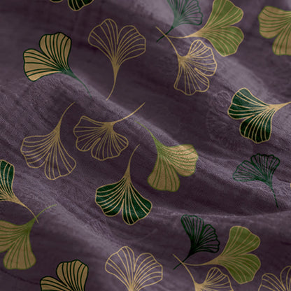 Ginkgo Leaf Tie Strap Lounge Nightgown