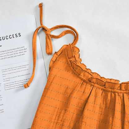 Sunwashed Solid Color Tie Strap Lounge Dress