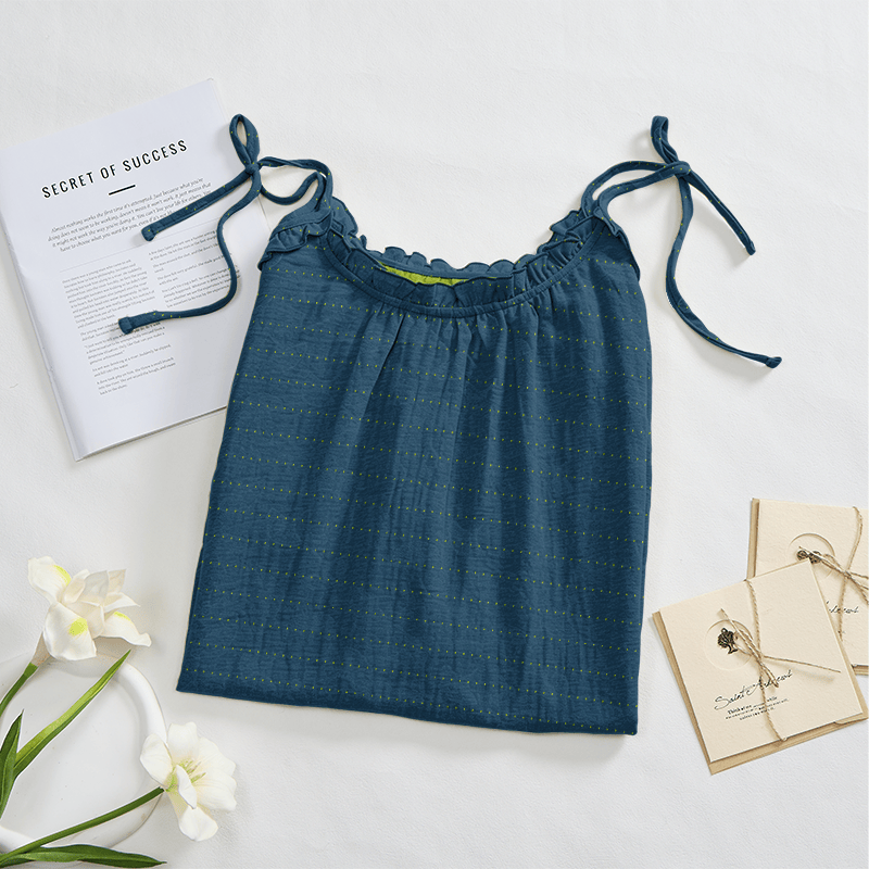 Sunwashed Solid Color Tie Strap Lounge Dress