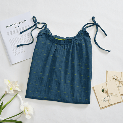 Sunwashed Solid Color Tie Strap Lounge Dress