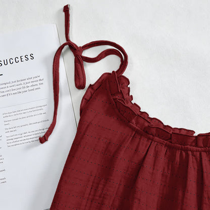 Sunwashed Solid Color Tie Strap Lounge Dress