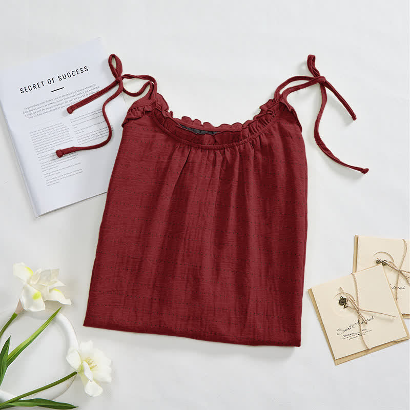 Sunwashed Solid Color Tie Strap Lounge Dress