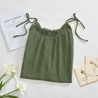 Sunwashed Solid Color Tie Strap Lounge Dress