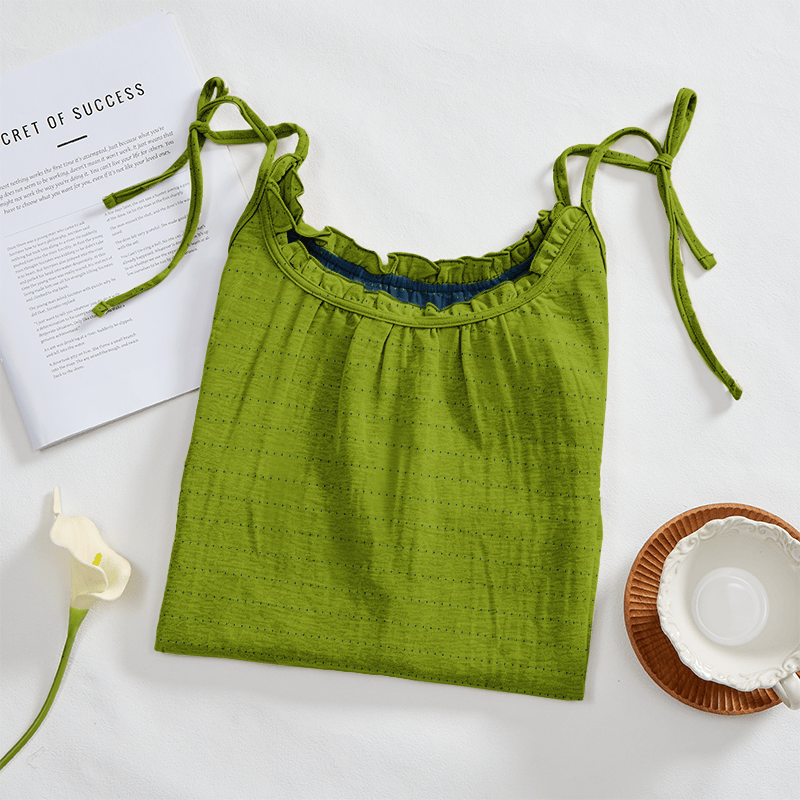Sunwashed Solid Color Tie Strap Lounge Dress