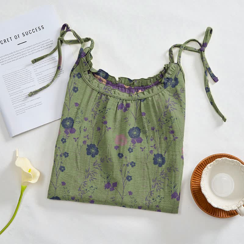 Wildflower Tie Strap Boho Lounge Maxi Dress