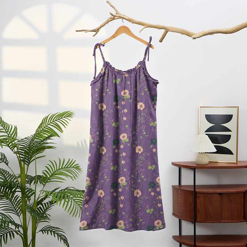 Wildflower Tie Strap Boho Lounge Maxi Dress