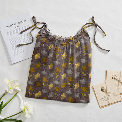 Ginkgo Floral Tie Strap Lounge Dress