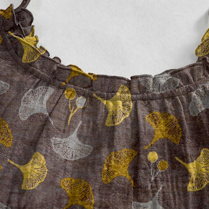 Ginkgo Floral Tie Strap Lounge Dress
