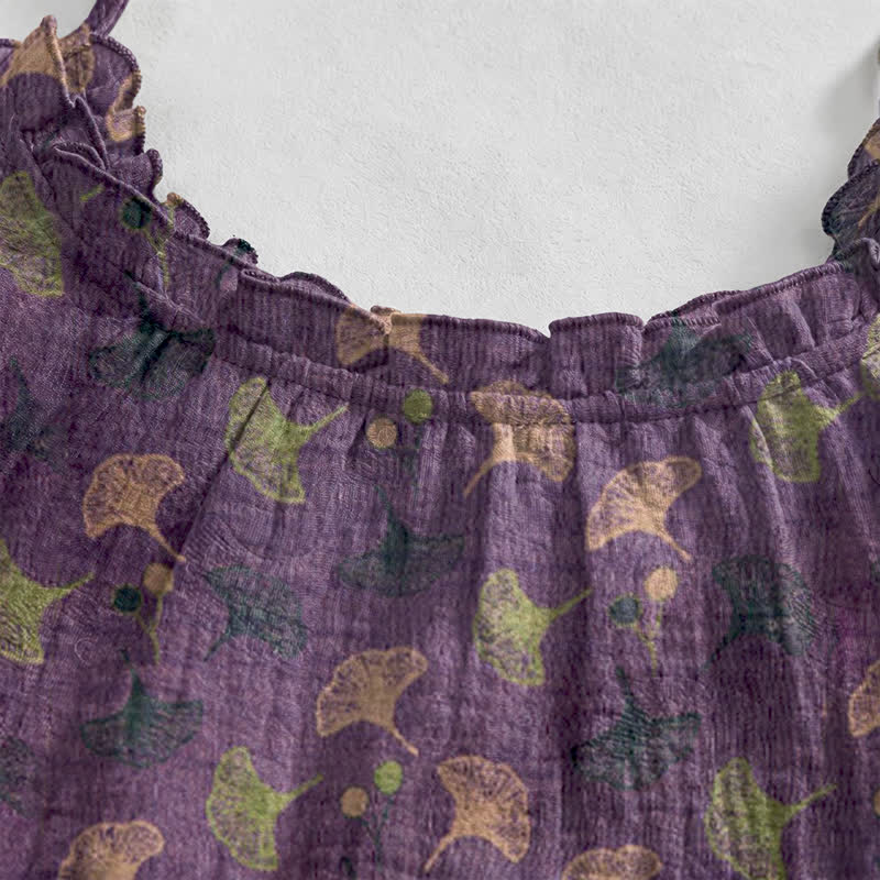 Ginkgo Floral Tie Strap Lounge Dress