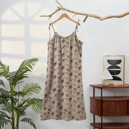 Ginkgo Floral Tie Strap Lounge Dress
