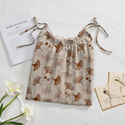 Ginkgo Floral Tie Strap Lounge Dress