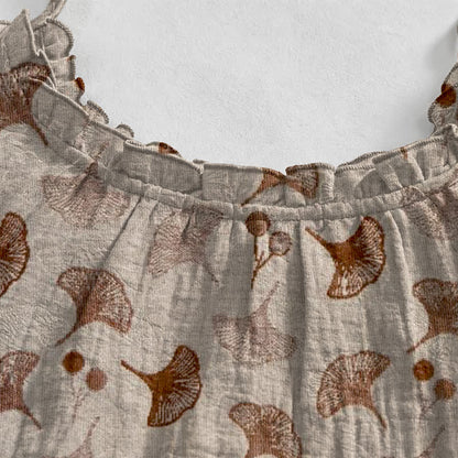 Ginkgo Floral Tie Strap Lounge Dress