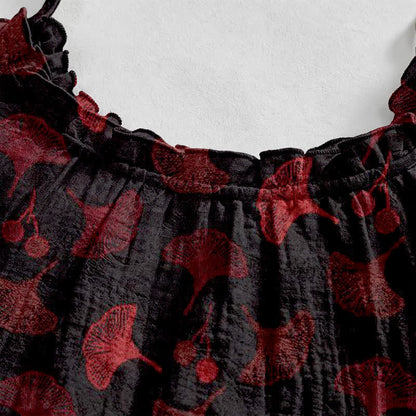 Ginkgo Floral Tie Strap Lounge Dress