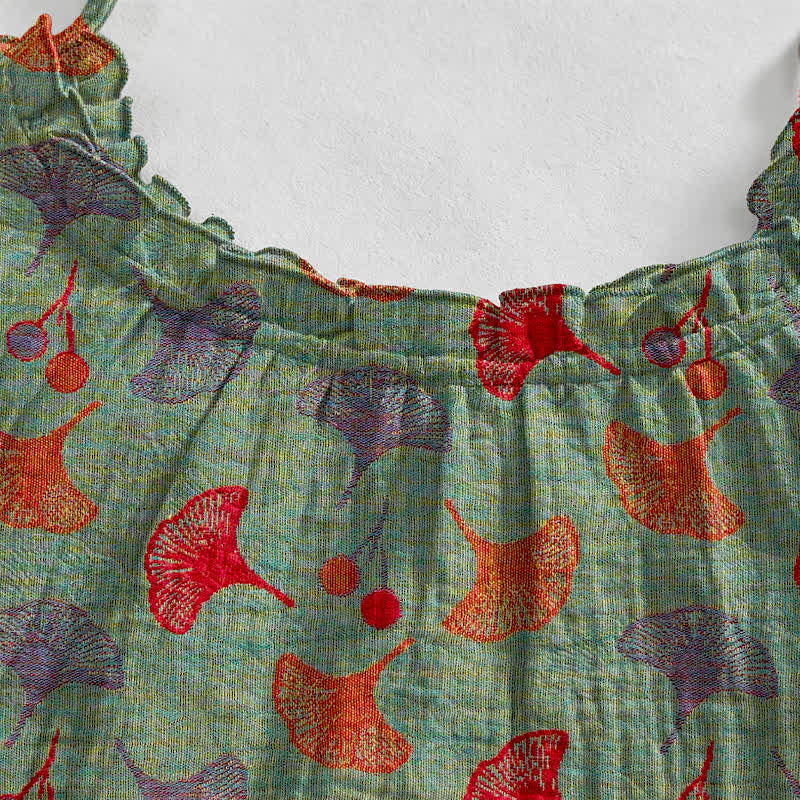 Ginkgo Floral Tie Strap Lounge Dress