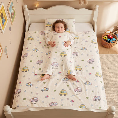 Cotton Gauze Little Cars Kick-Proof Baby Quilt