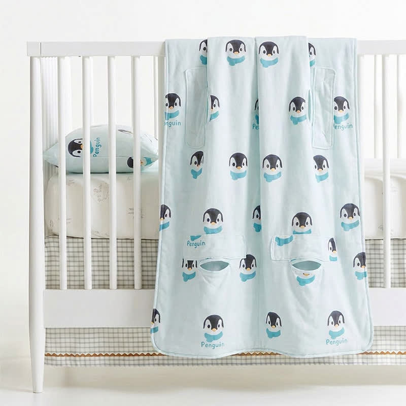 Penguin Dream Cotton Gauze Baby Quilt