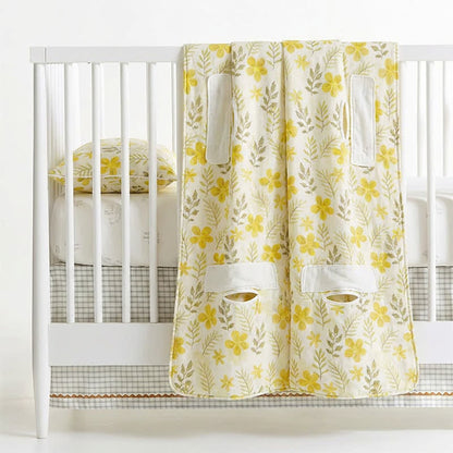 Yellow Floral Cotton Quilted Baby Quilt