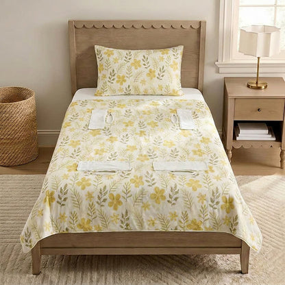 Yellow Floral Cotton Quilted Baby Quilt