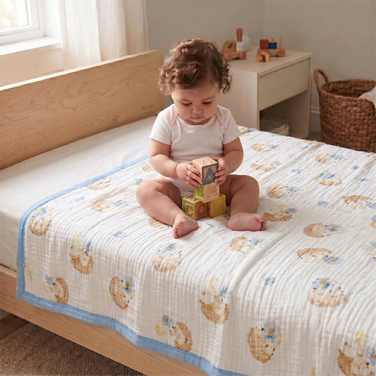 Little Hedgehog Cotton Gauze Blanket