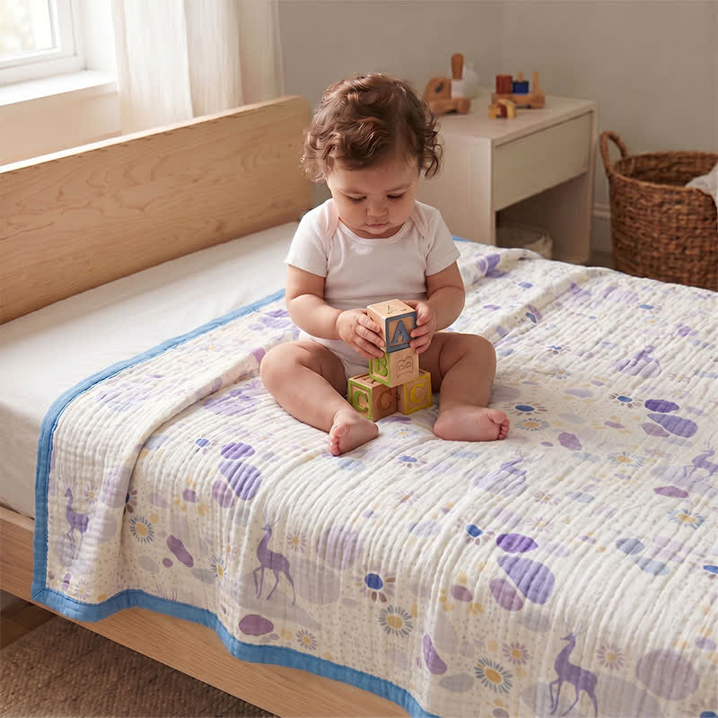 Pastel Bloom Cotton Gauze Blanket