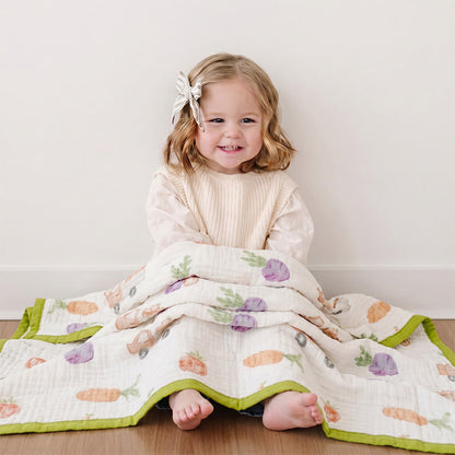 Garden Veggie Print Cotton Gauze Blanket
