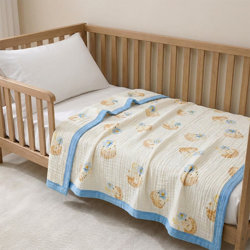Little Hedgehog Cotton Gauze Blanket