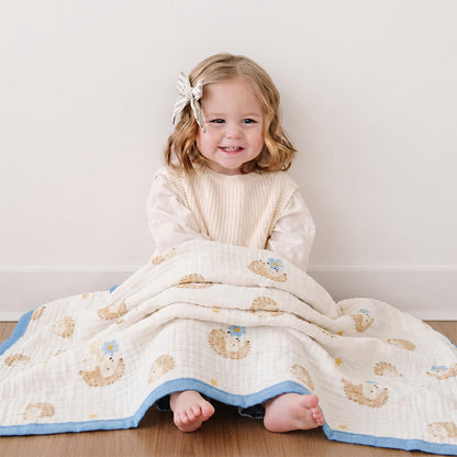 Little Hedgehog Cotton Gauze Blanket