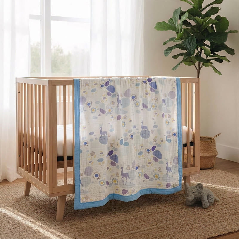 Pastel Bloom Cotton Gauze Blanket