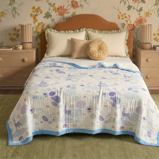 Pastel Bloom Cotton Gauze Blanket