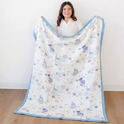 Pastel Bloom Cotton Gauze Blanket
