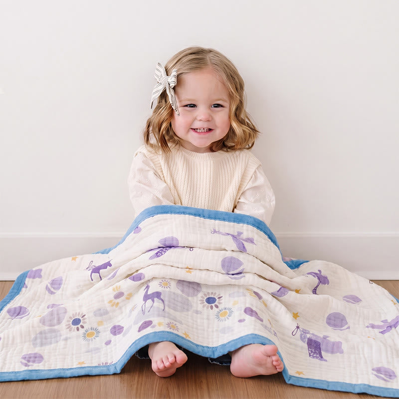 Pastel Bloom Cotton Gauze Blanket