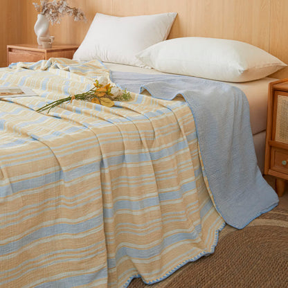 Soft Stripe Reversible Cotton Bedspread