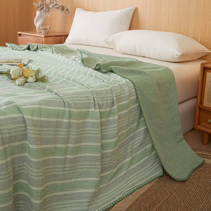 Soft Stripe Reversible Cotton Bedspread