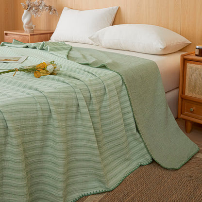 Soft Stripe Reversible Cotton Bedspread
