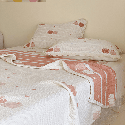 Cream Pumpkin Quilted Lyocell Summer Quilt