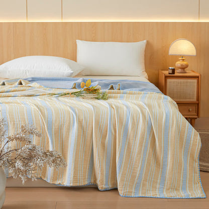 Soft Stripe Reversible Cotton Bedspread