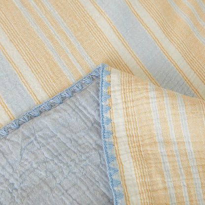 Soft Stripe Reversible Cotton Bedspread