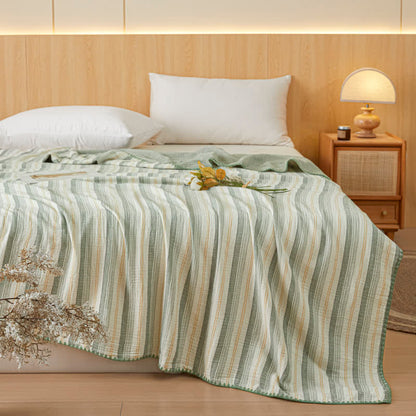 Soft Stripe Reversible Cotton Bedspread