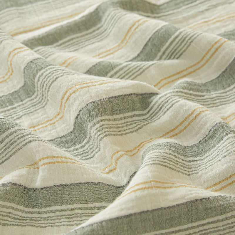 Soft Stripe Reversible Cotton Bedspread